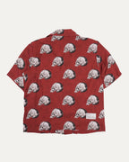 Wes Lang Silk Skull Print Short Sleeve Shirt