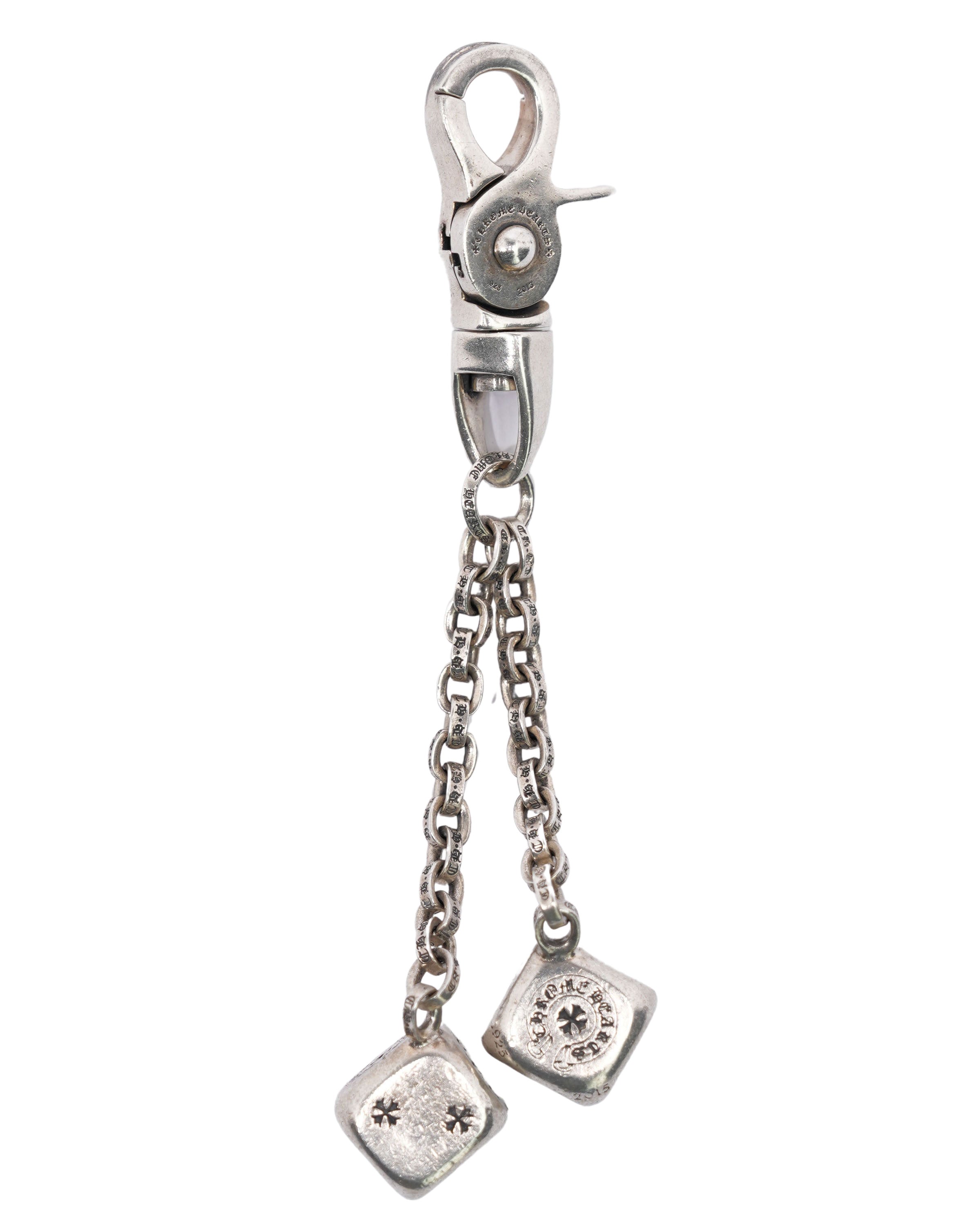 Silver Dice Keychain Clip