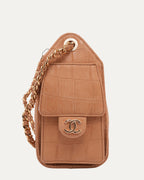 Crocodile Embossed Suede Mini 25 Hobo Bag
