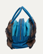 Embellished Cross Patch Fur Bag