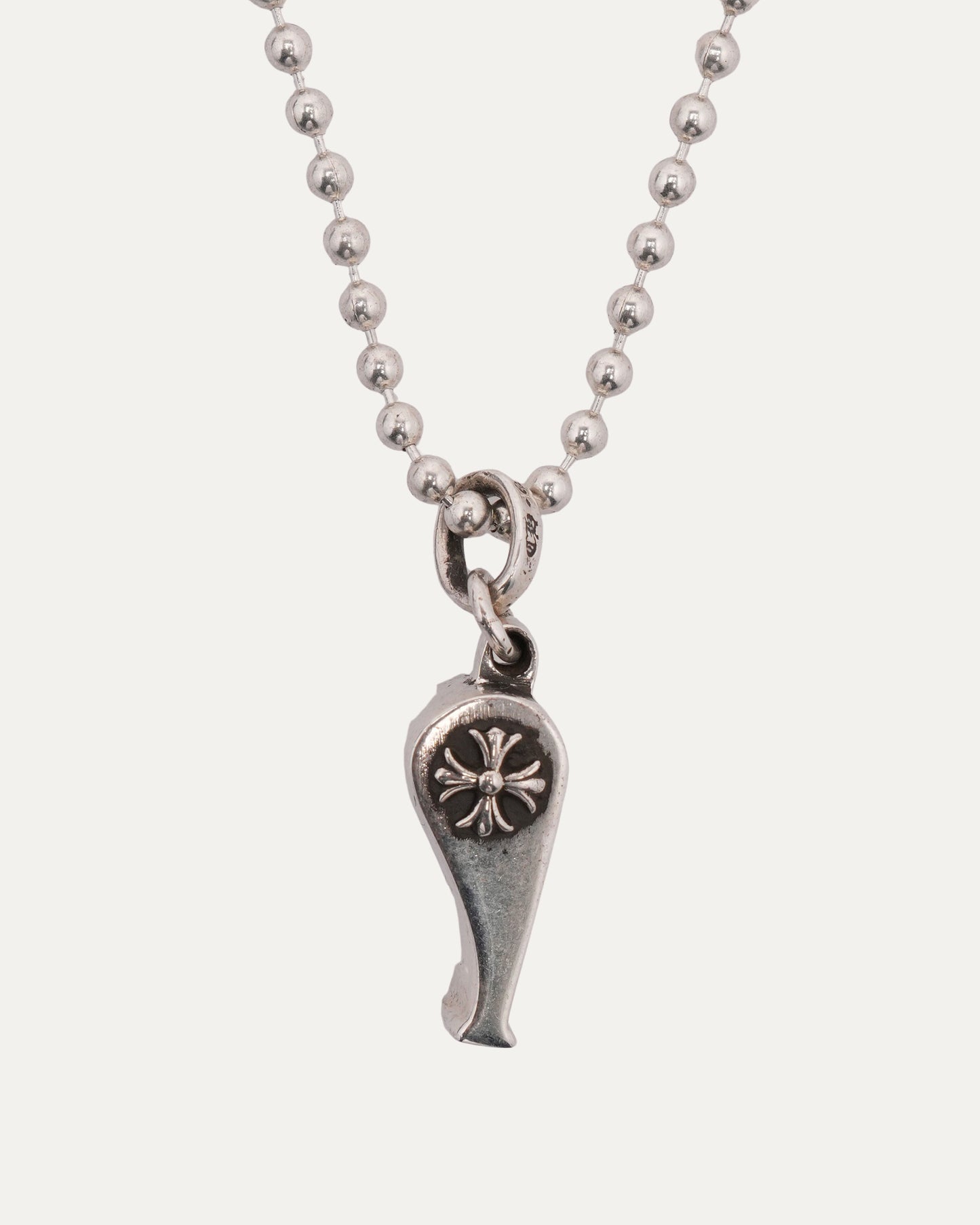 Plus Cross Whistle Pendant w/ Ball Chain Necklace