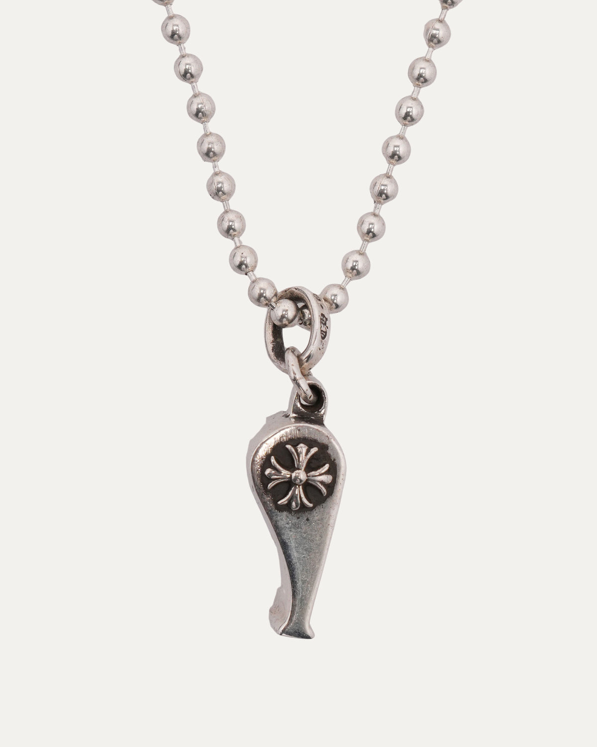 Plus Cross Whistle Pendant w/ Ball Chain Necklace