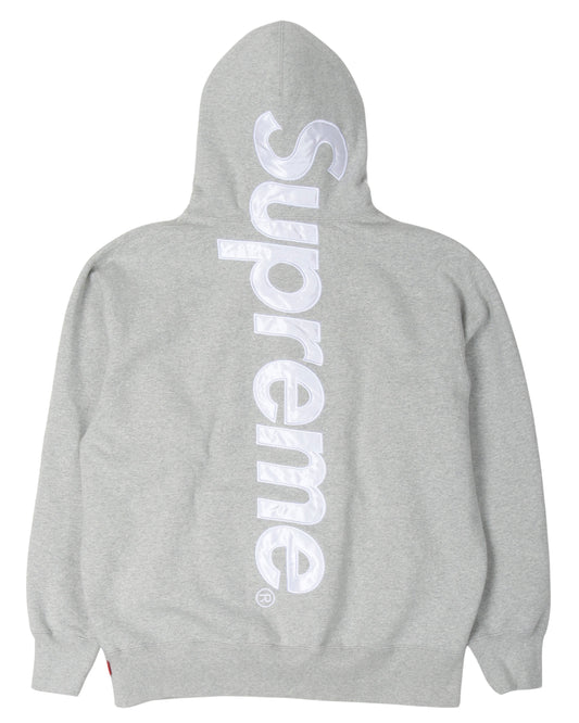 Satin Appliqué Hooded Sweatshirt