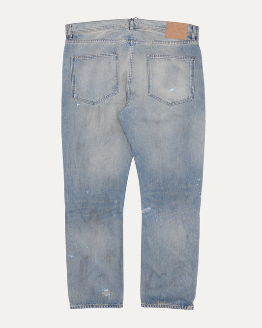 Straight-Leg Distressed Jeans