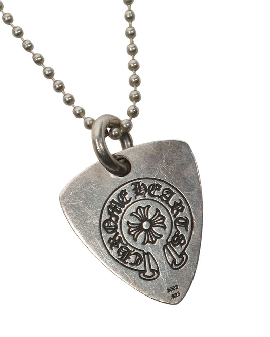 Silver Guitar Pick Necklace
