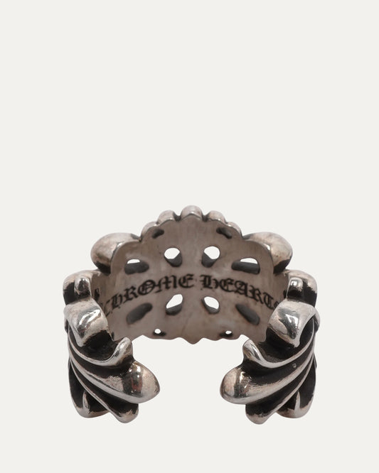 Double Floral Cross Ring