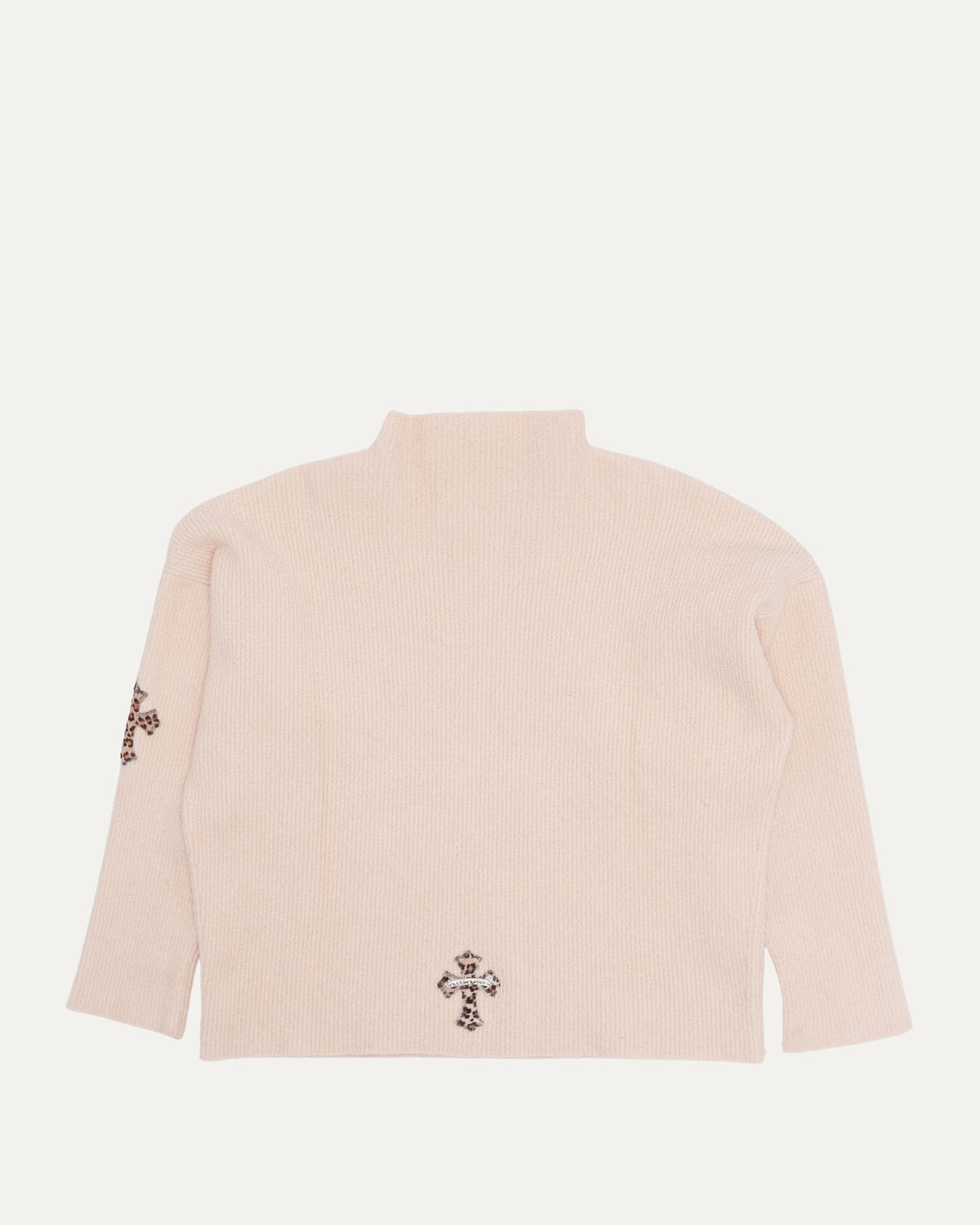 Cross Patch Mock Neck Sweater