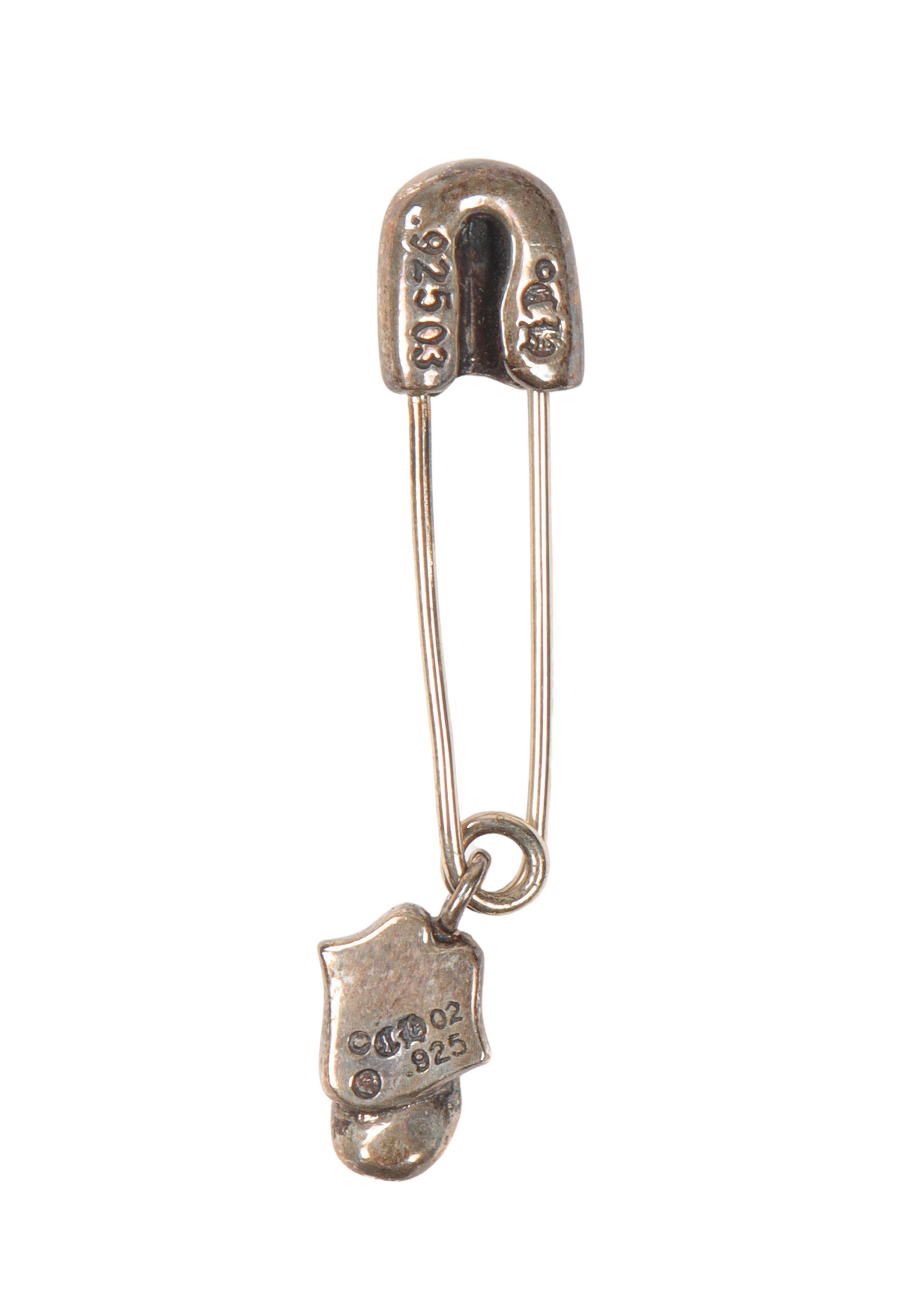 Safety Pin with Rolling Stones Diamond Pendant