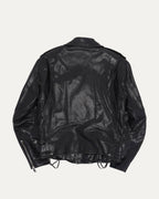 Leather Belted Double Rider Jacket