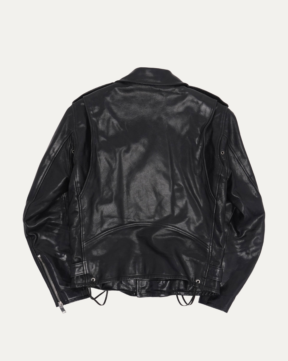 Leather Belted Double Rider Jacket