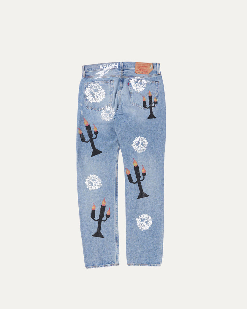 Levi's x Denim Tears 501 "Message In A Tear" Printed Jeans