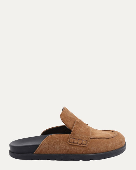 Suede Loafer Mules