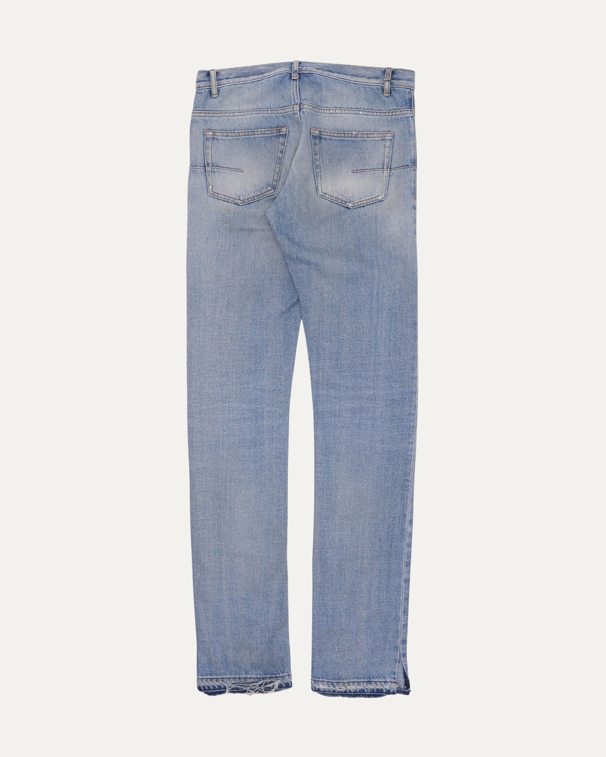 Released Hem Slit Distressed Jeans