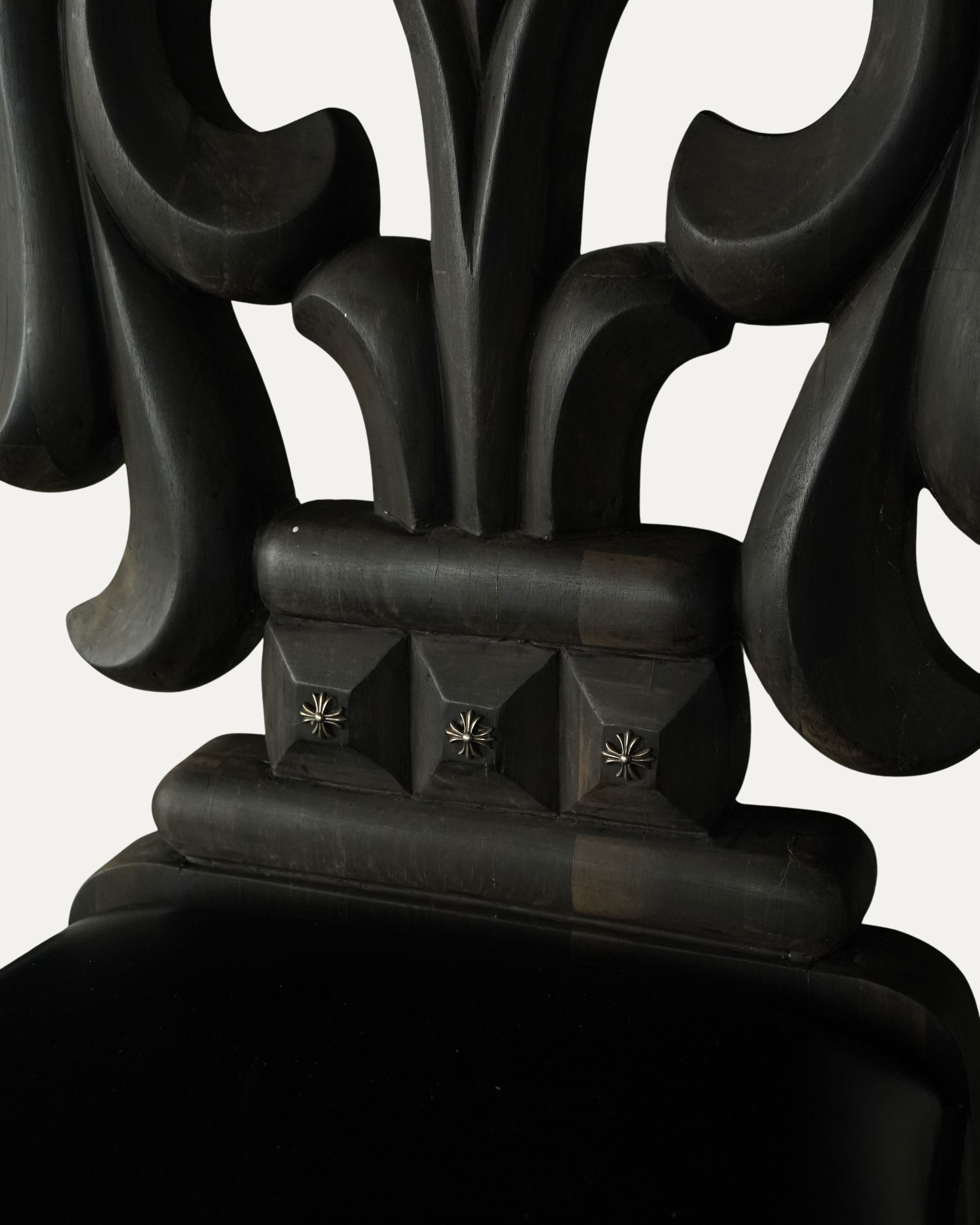 Ebony Wood Filigree Dining Room Chair