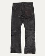 Crust Repaired Leather Flare Jeans