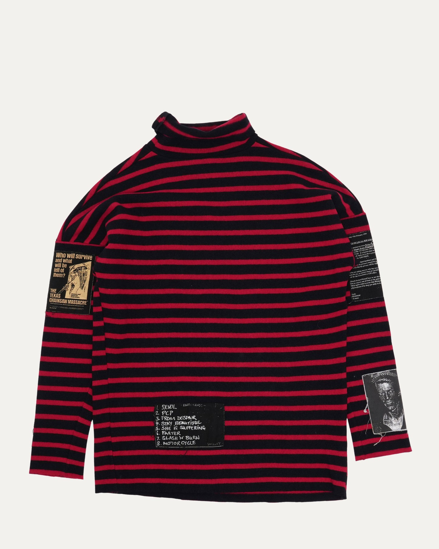 AW 2001 Riot Riot Riot Patched Sweater