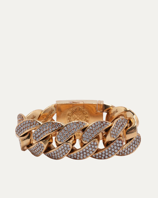 Gold Diamond XL Fleur Box ID Bracelet
