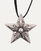 Large Star Pendant on Leather Braid