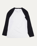 Silk Blend Cross Patch Long Sleeve Raglan T-Shirt