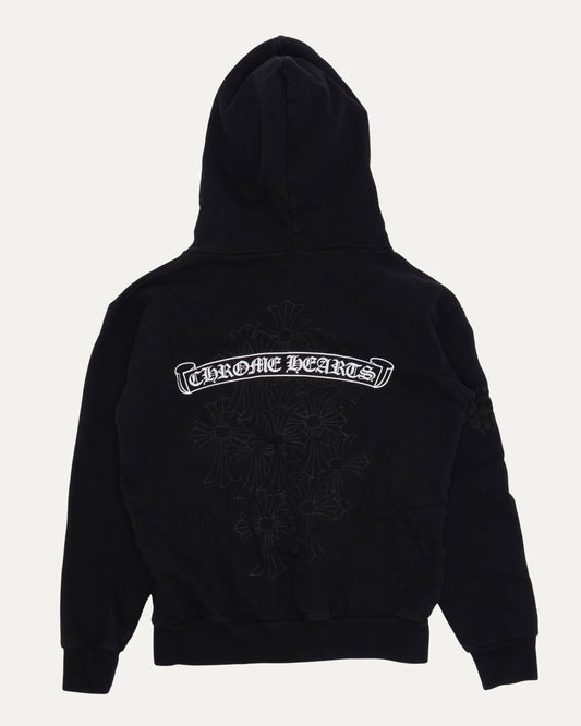 Tonal Cross Vertical Logo Zip Up Hoodie