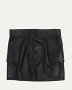 Leather Cargo Skirt