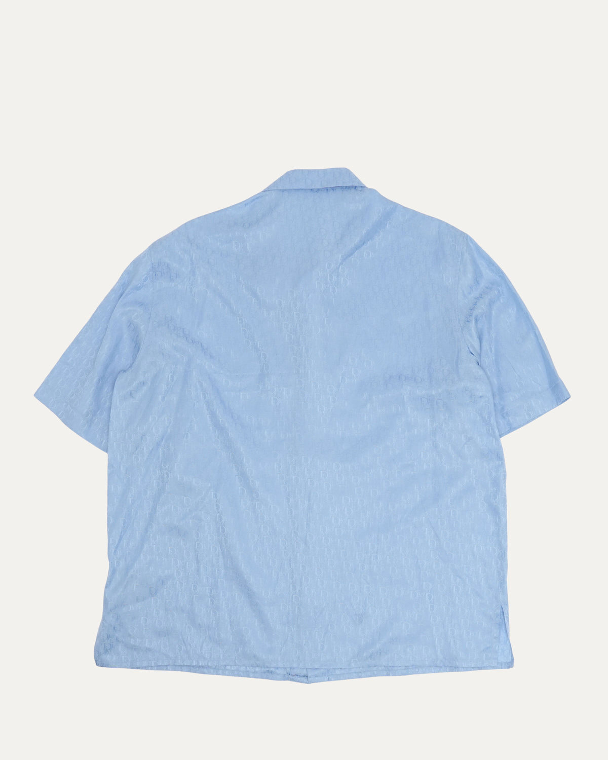 Oblique Monogram Silk Blend Short Sleeve Shirt