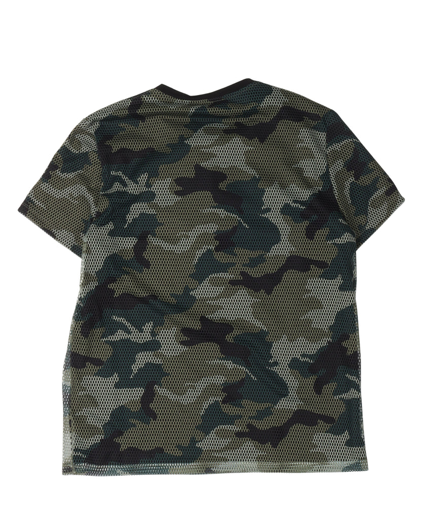 Camouflage Mesh Graphic T-Shirt