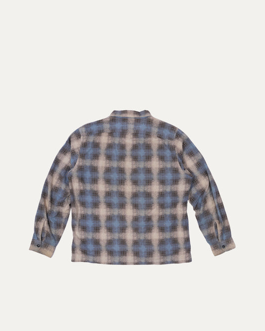 Plaid-Print Brushed Camp Shirt