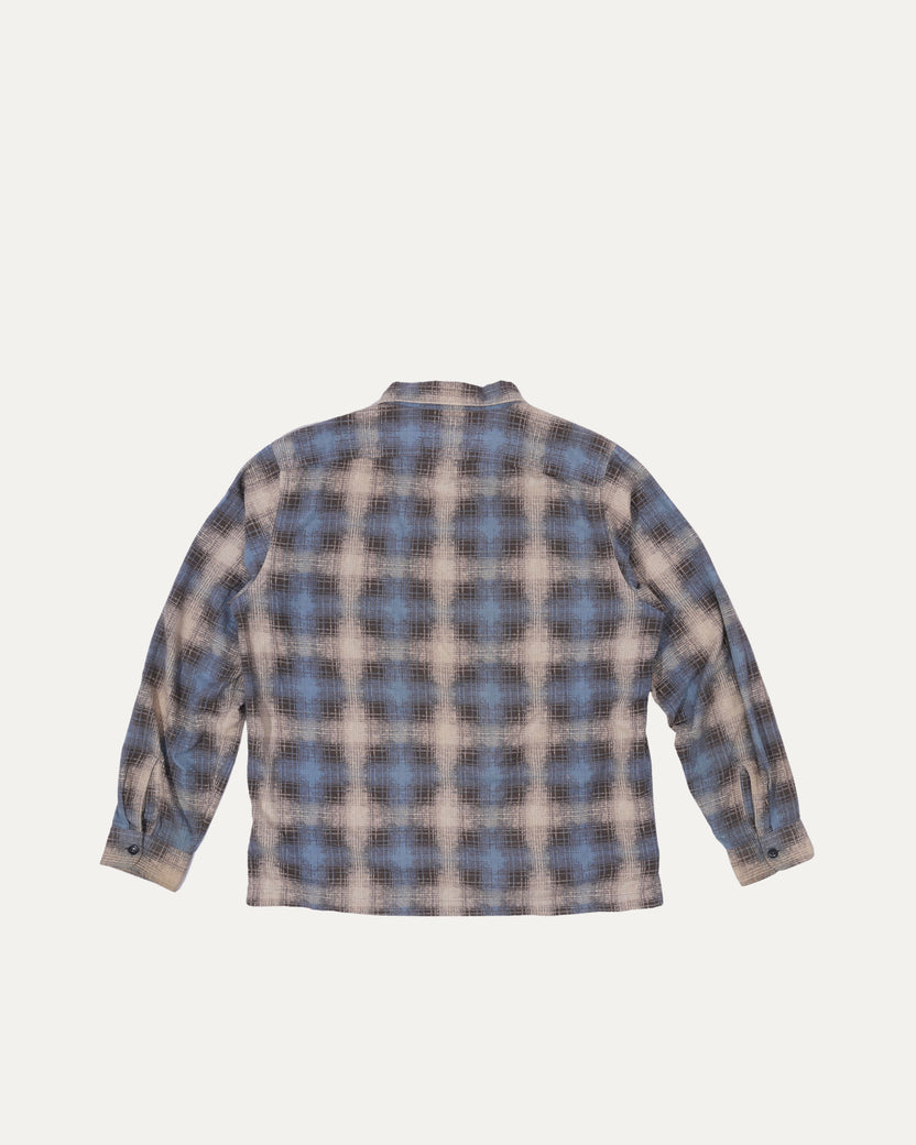 Plaid-Print Brushed Camp Shirt