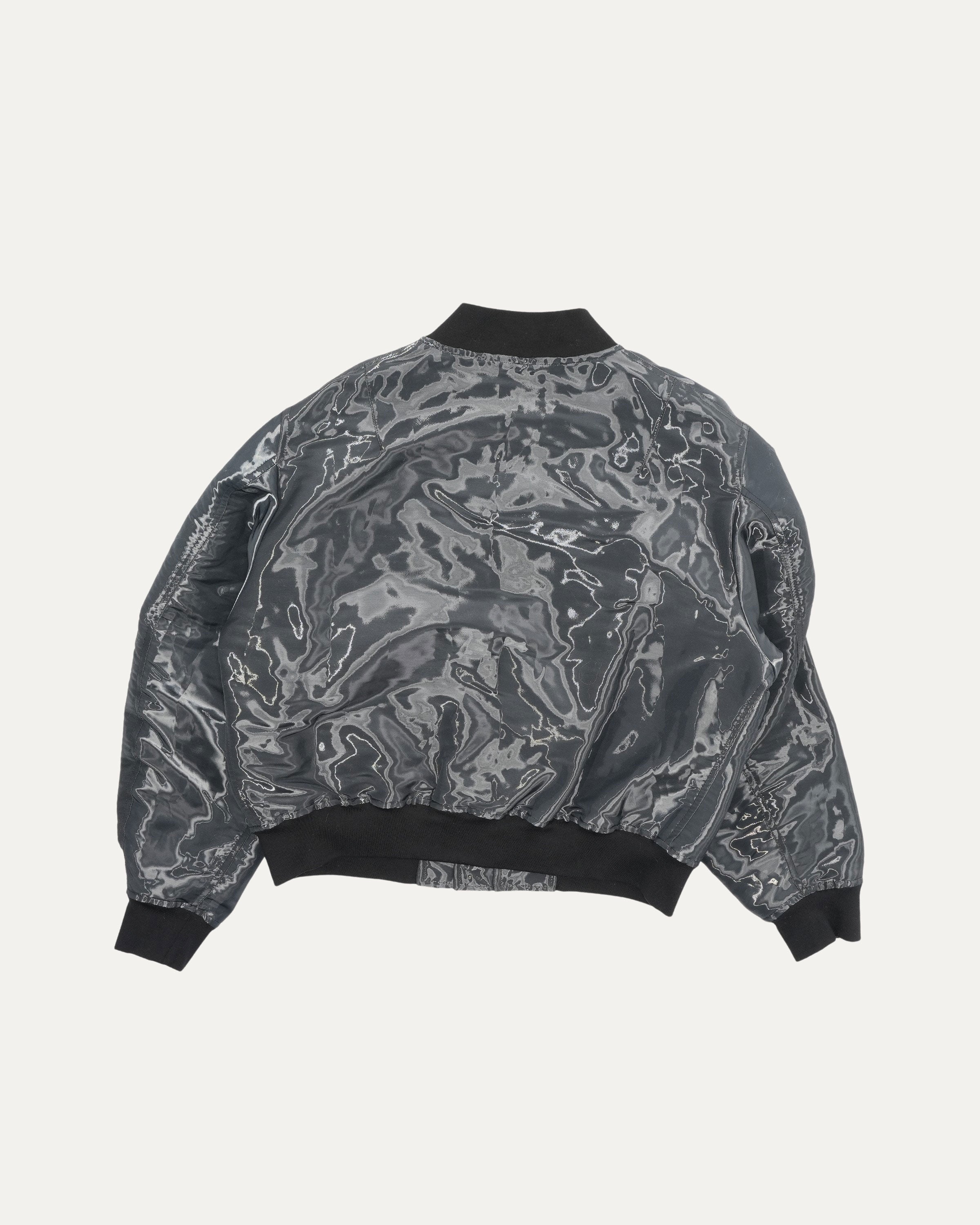 Water-Effect Tech Bomber Jacket