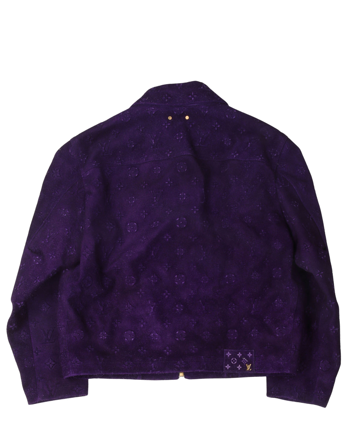 Suede Leather Embossed Monogram Jacket