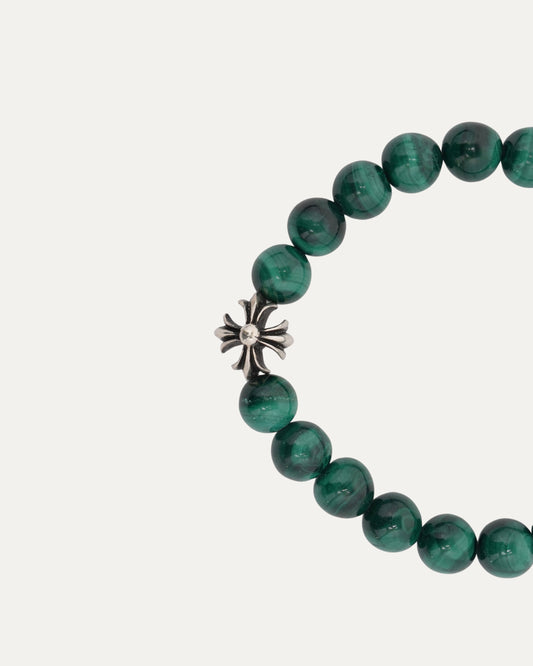 6mm Malachite Plus Cross Bead Bracelet