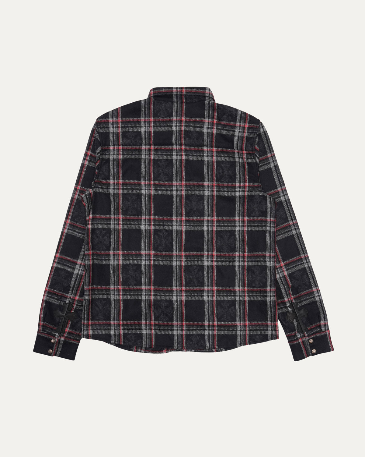 Gas Station Plaid Cashmere Cross Patch Loose Ends Flannel Shirt