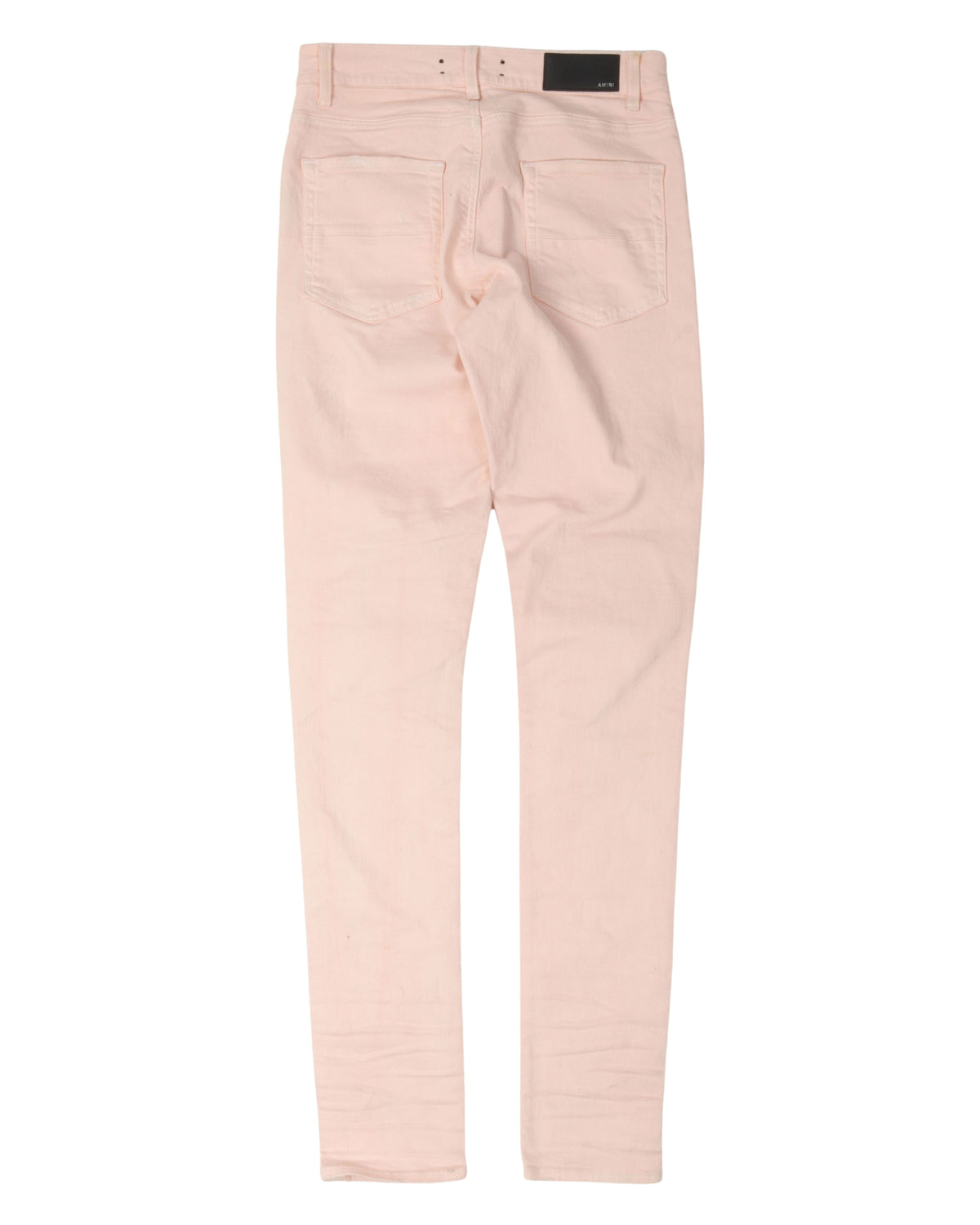 MX1 Distressed Leather-Paneled Knee Rip Jeans