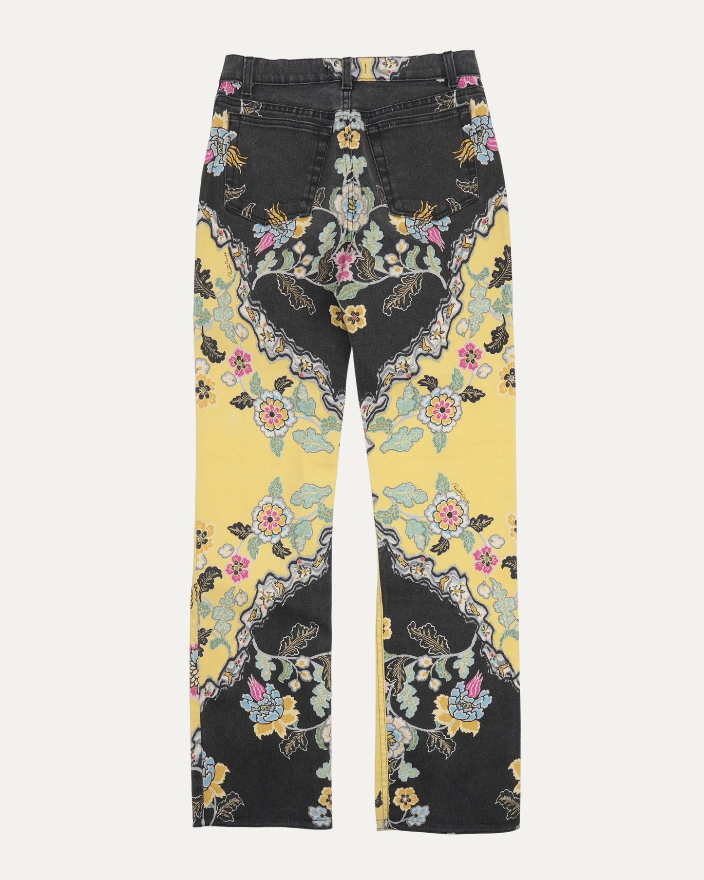 SS 2003 Chinoiserie Floral Print Denim