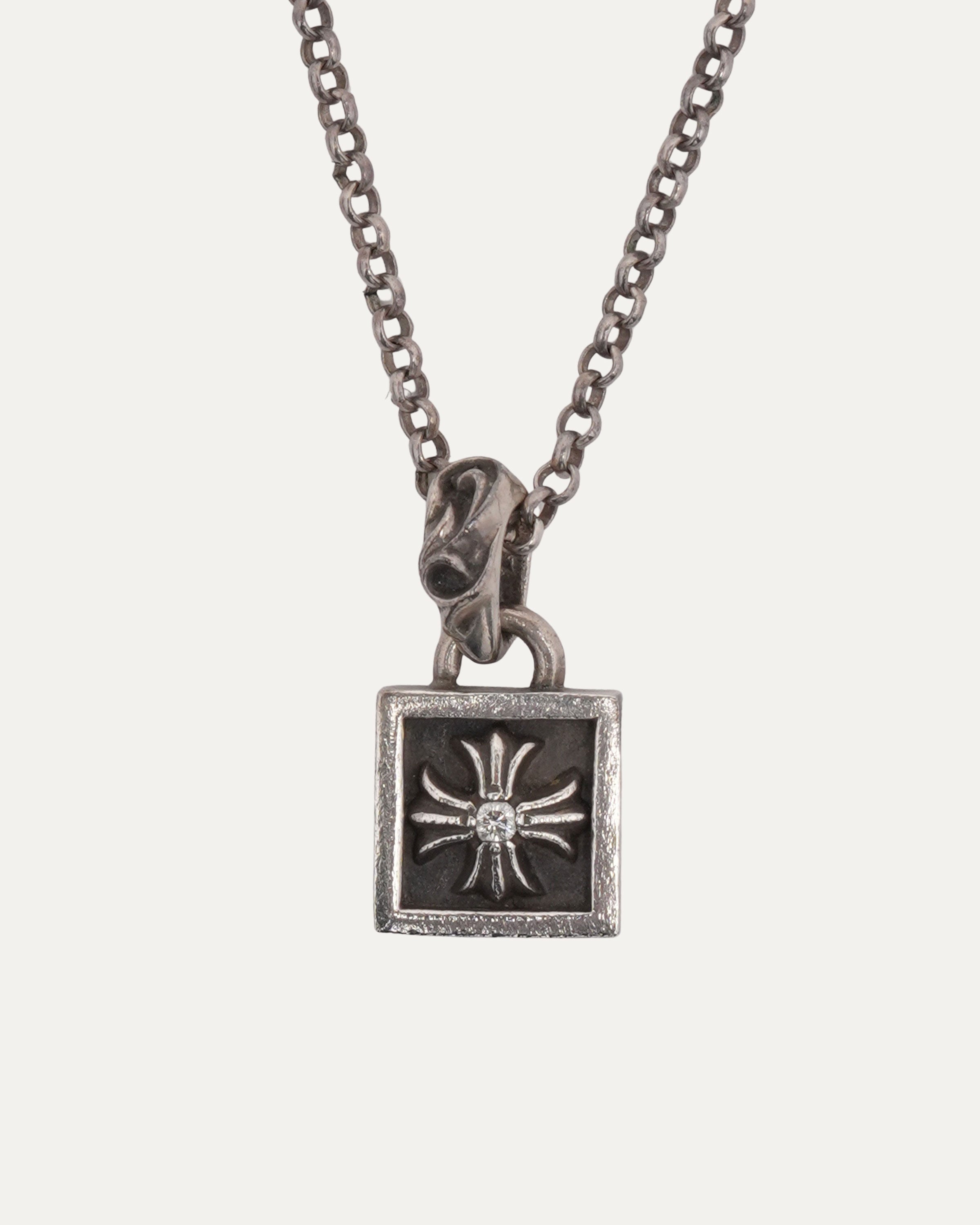 Chrome Hearts Framed CH Plus Charm Necklace