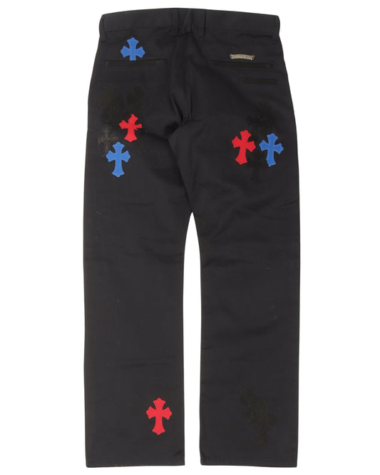 Multicolor Cross Patch Chino Pants