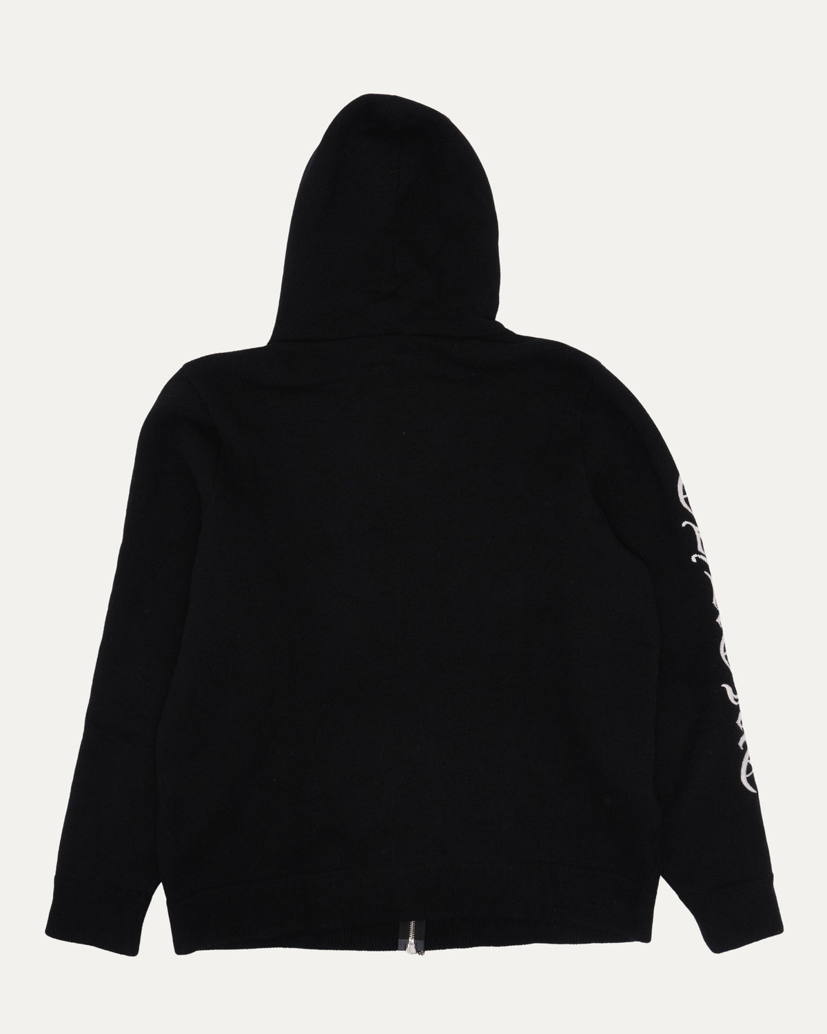 Life Sentence Spell Out Embroidered Zip Up Hoodie