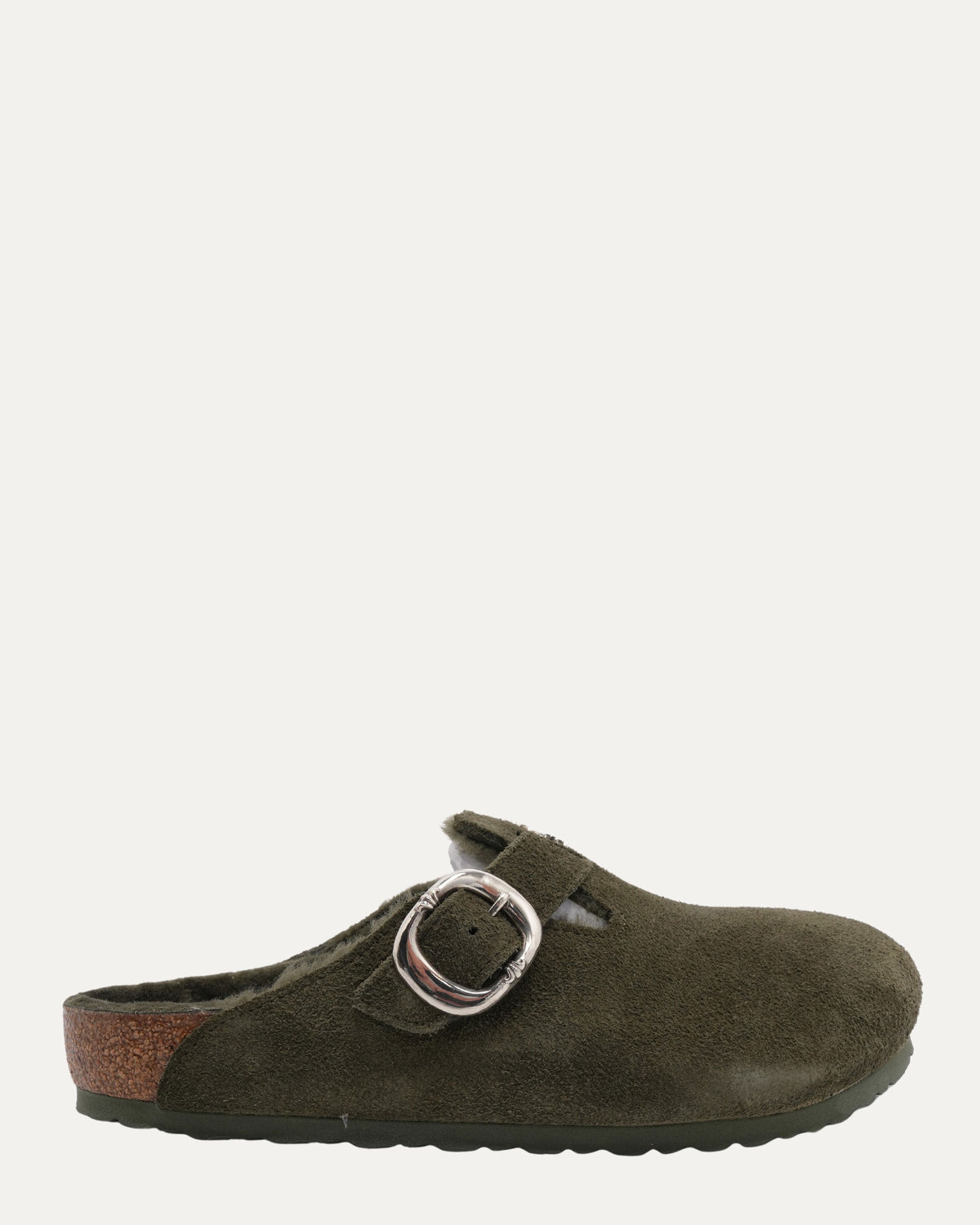 Dagger Embellished Birkenstock Boston Shearling Lined Suede Mule