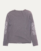 Vintage Floral Cross Long Sleeve T-Shirt