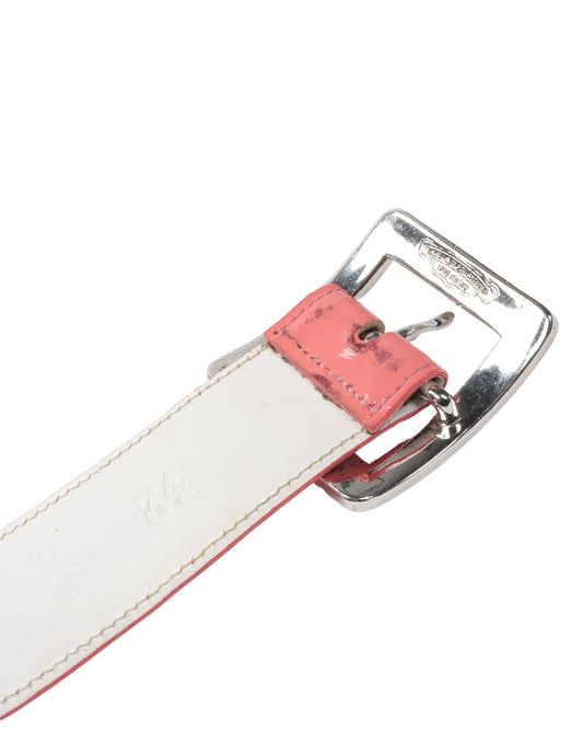 Square Buckle Patent Leather Belt