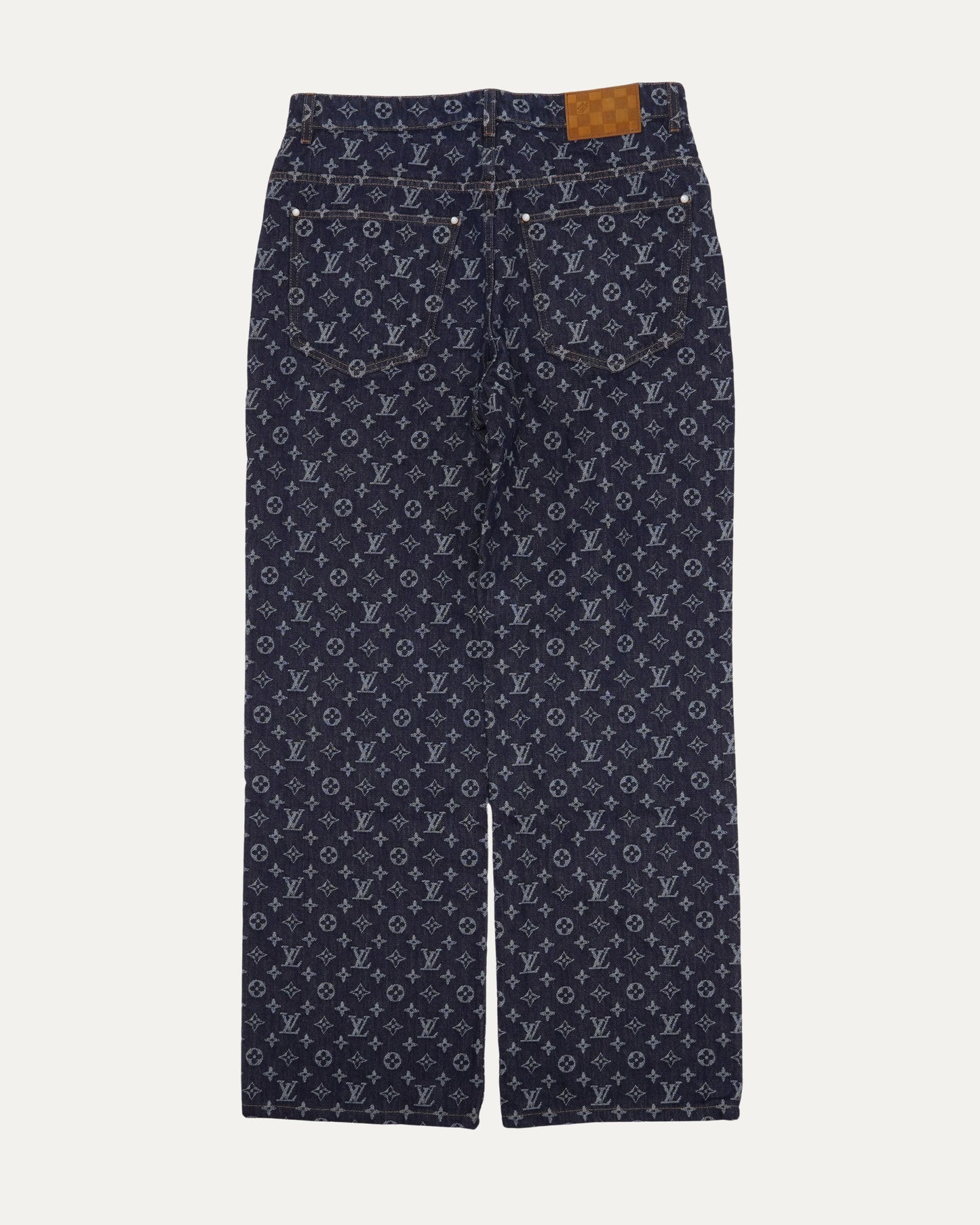 Pearl Embellished Monogram Jeans