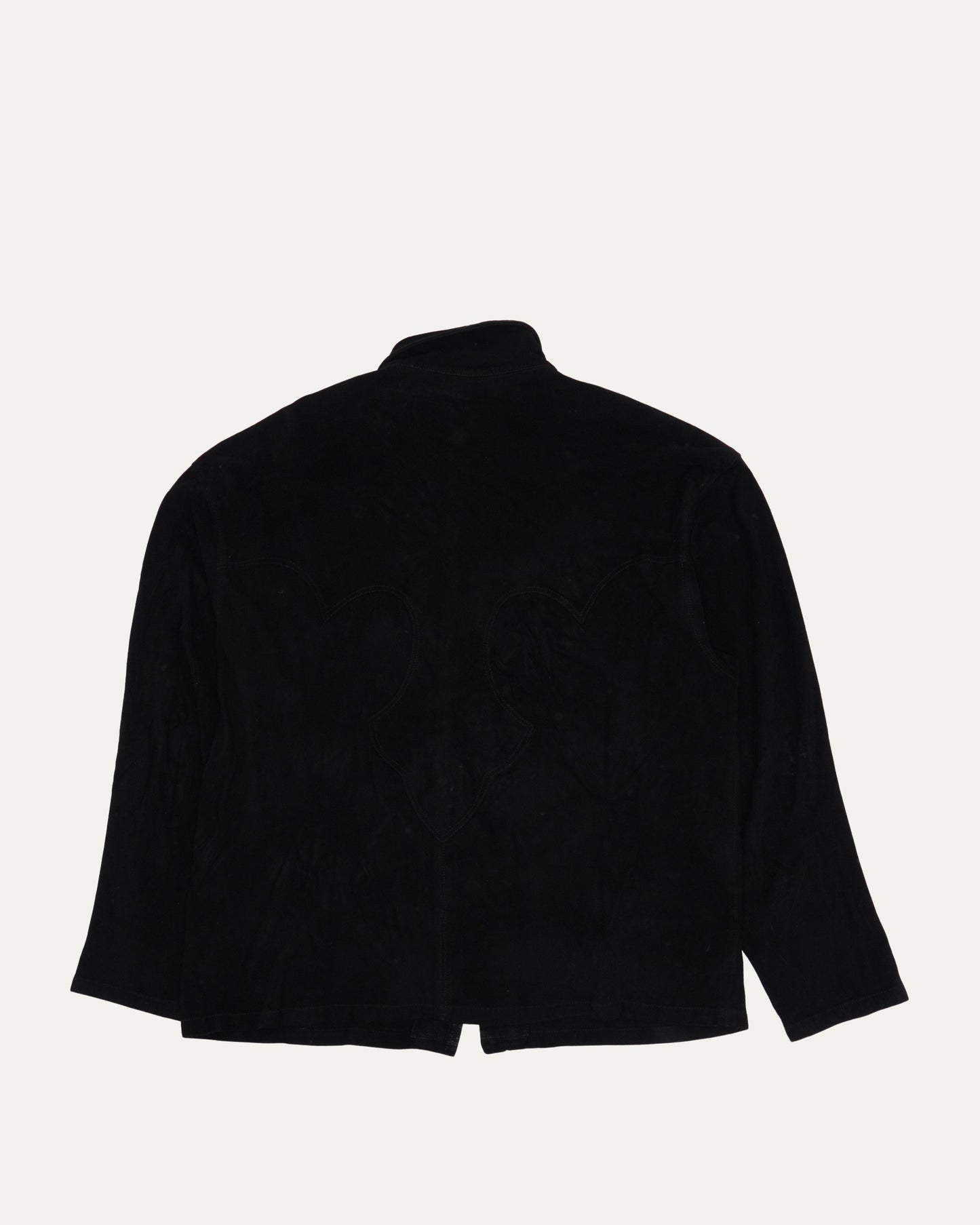 Suede Fleur Zip Up Jacket