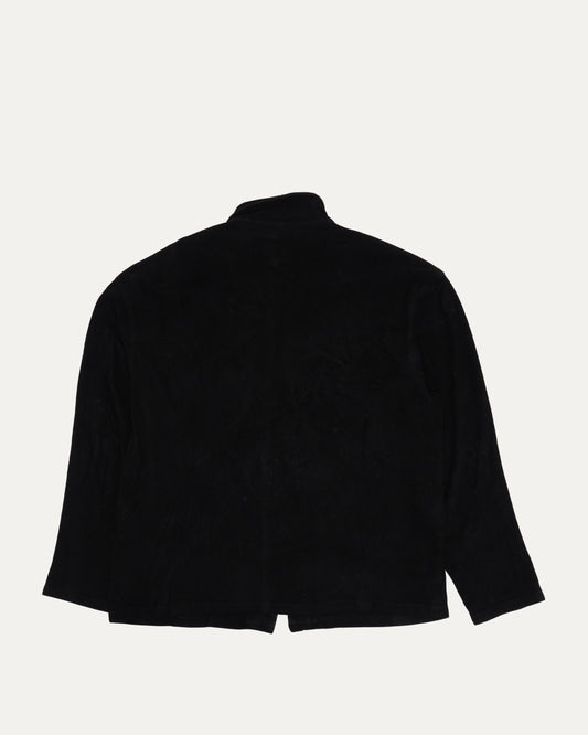 Suede Fleur Zip Up Jacket