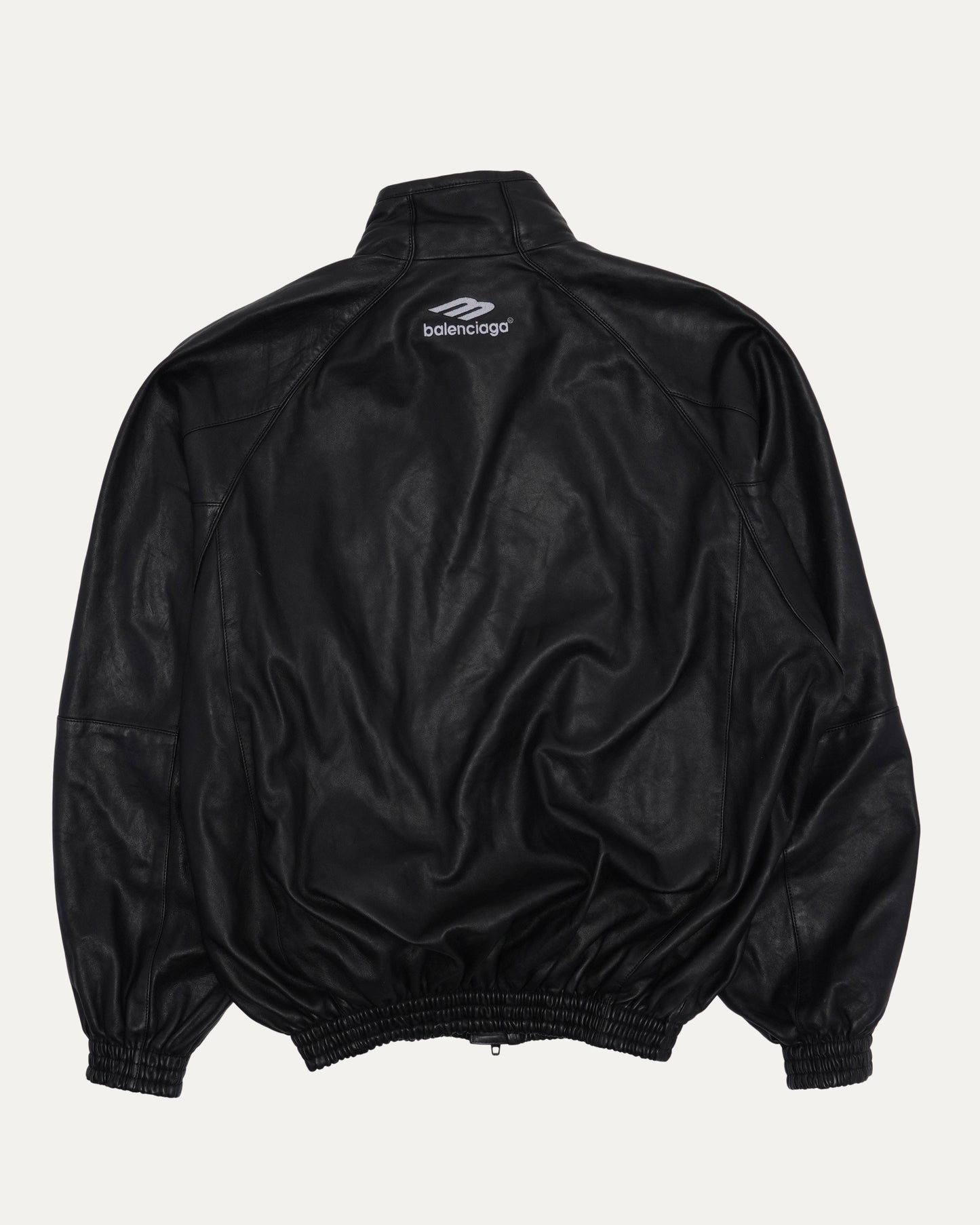 Leather 3B Hooded Track Jacket