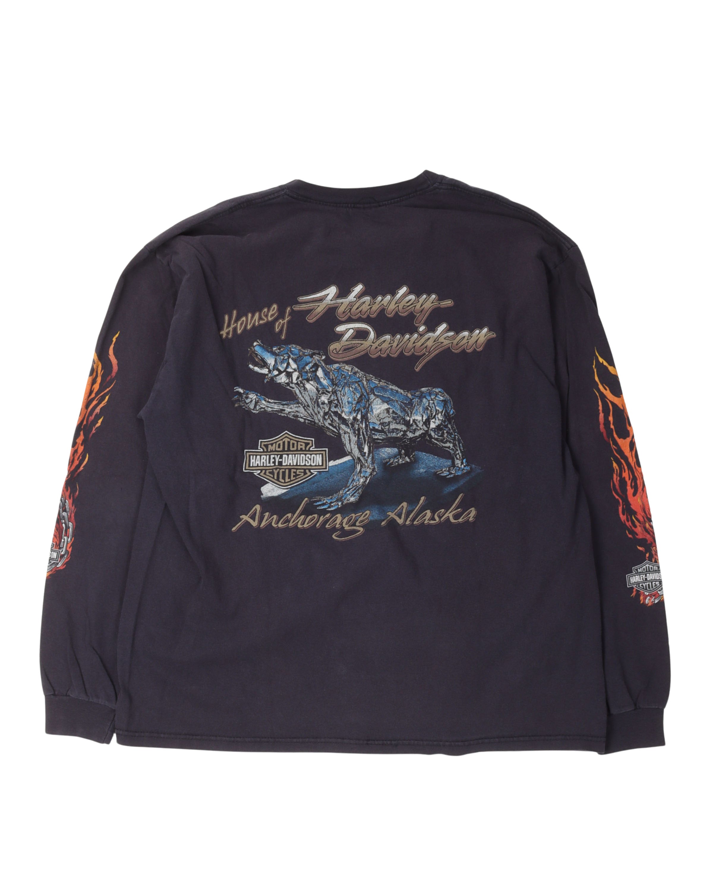 Harley Davidson Anchorage Long Sleeve Quad Print T-Shirt