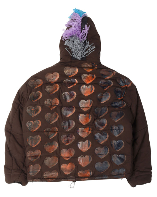 FW20 "ATT1%TUDE" Embellished Hooded Puffer Jacket