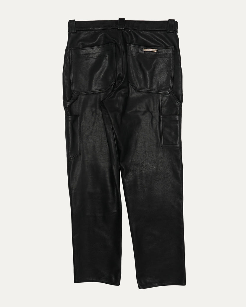 Fleur Knee Leather Carpenter Pants