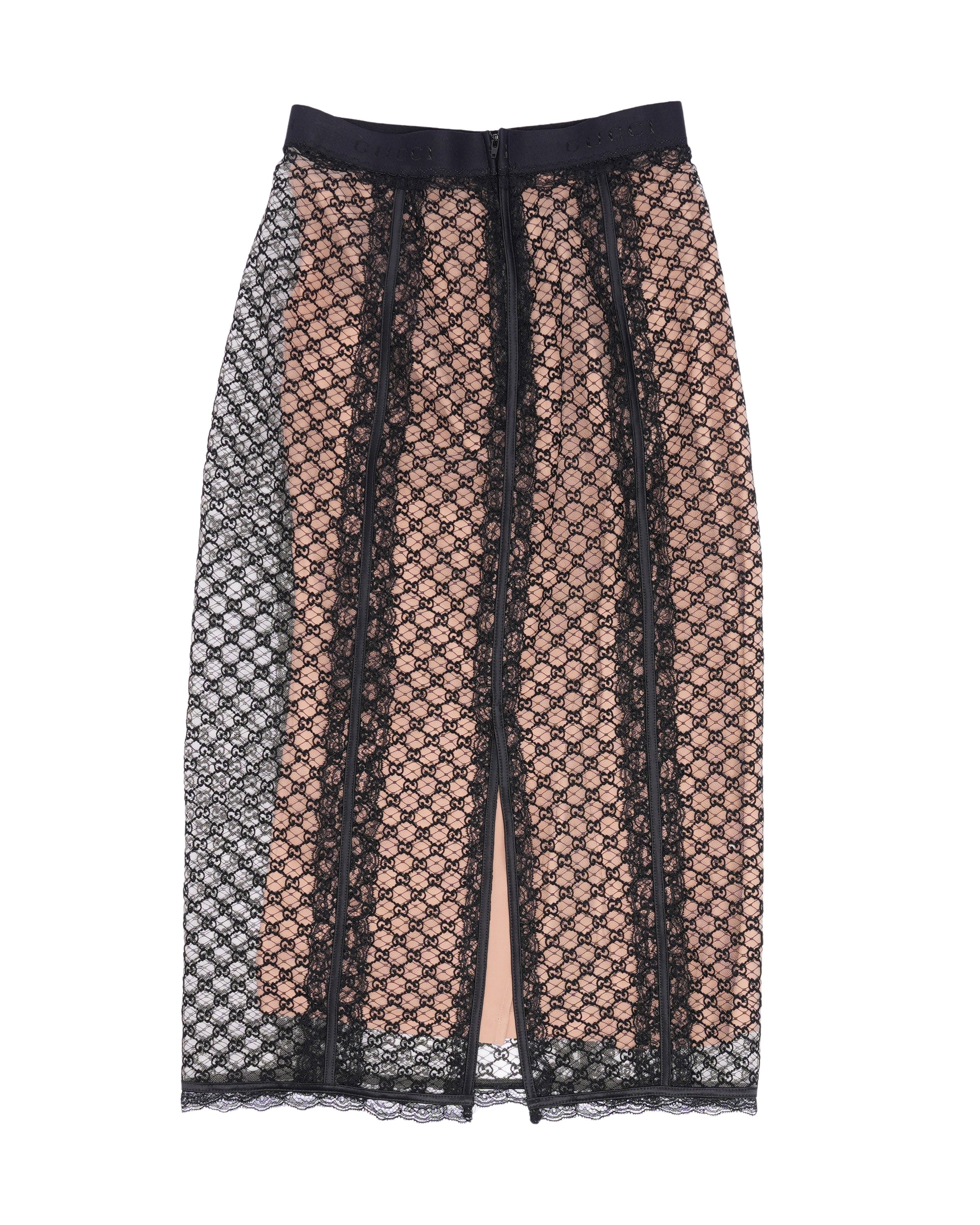 GG Net Skirt with Lace Trim