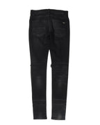 Distressed Knit Repair Denim Jeans